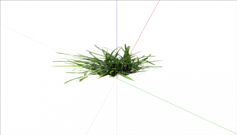 一棵茂密的绿色的小草su模型-图一