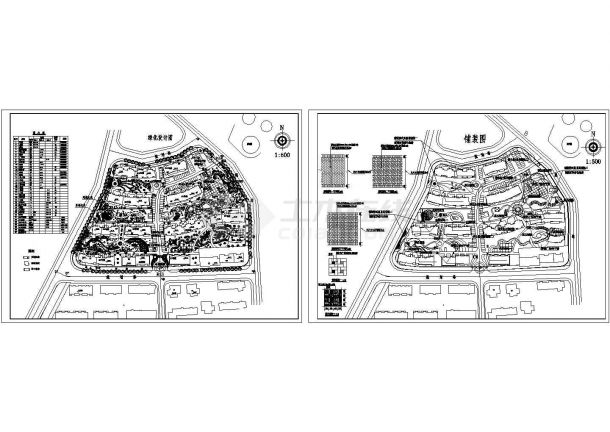 某小区绿化设计cad图(含平面图)-图一