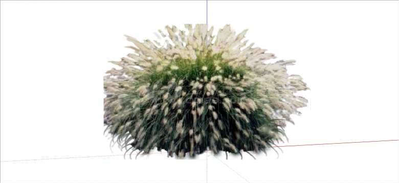 现代白色毛球龙湖灌木花卉su模型-图二