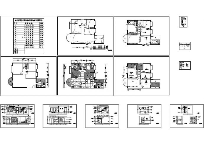 三房两厅装修施工图Cad设计图_图1