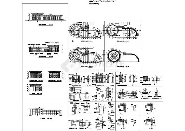 某三层售楼中心（2460㎡）建筑施工图设计（标注详细）-图二