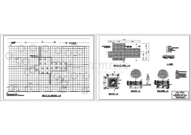 某园林景观树荫广场及木质树池设计cad全套施工图（甲级院设计）-图一