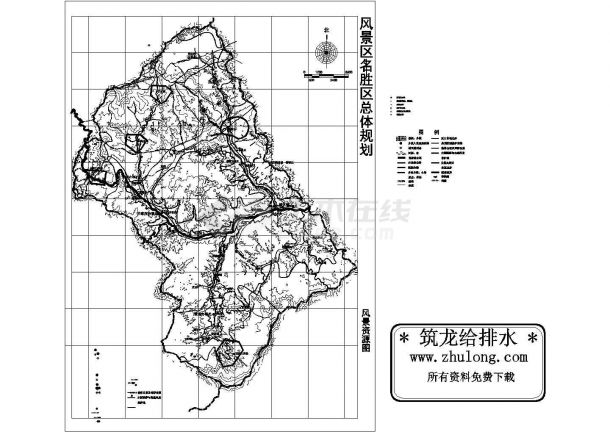 重庆某风景区给排水规划图纸设计-图一