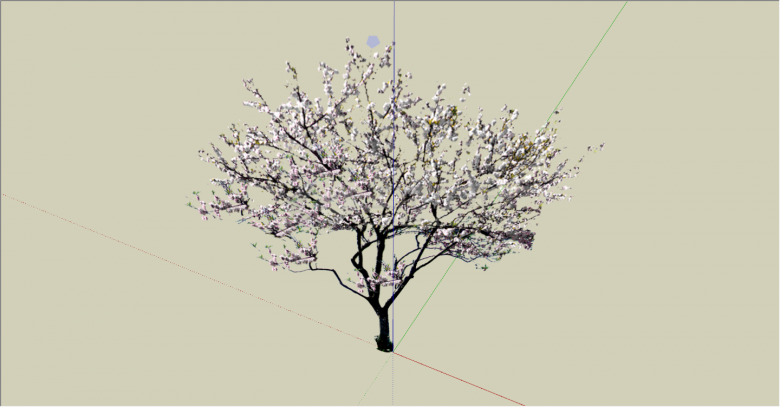 清新幽美的独体式桃树su模型-图二