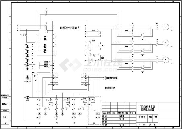 某恒压供水系统控制原理图纸-图一