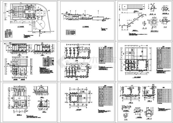 南京某水厂全套设计CAD图纸-图一