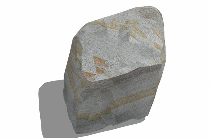 一块带有橘色花纹的石头su模型_图1