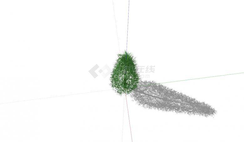 绿色乔木圆锥形外观su模型-图二