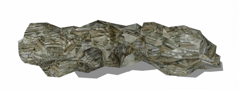 一块灰色异形的的石头su模型-图二