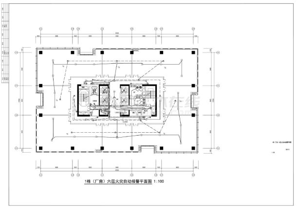 1栋厂房六层火灾自动报警平面图-图一