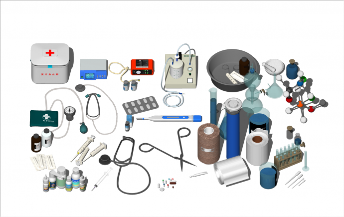 各种小型现代医疗设备集合su模型_图1