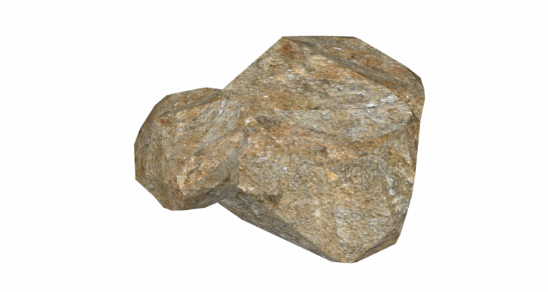 一款带有花纹的异形的石头su模型-图二