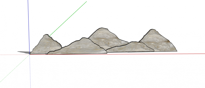 大型叠水假山景观石石材 su模型_图1