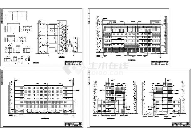 某9000㎡七层厂区办公楼设计cad全套建筑施工图（标注详细）-图二