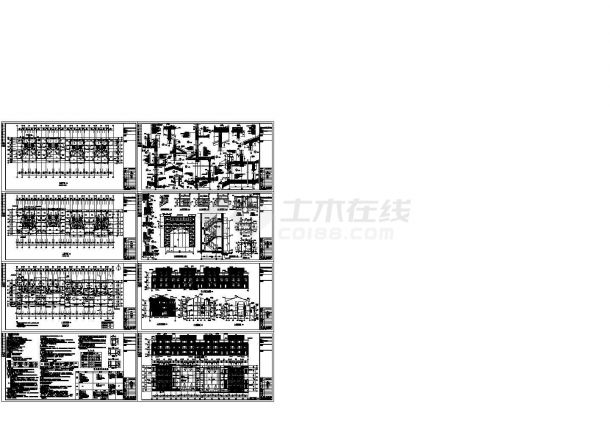 三层异形柱框架联排别墅建筑施工图-图二