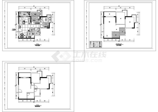 2室2厅小户型某私人住宅室内装修设计cad设计图-图二
