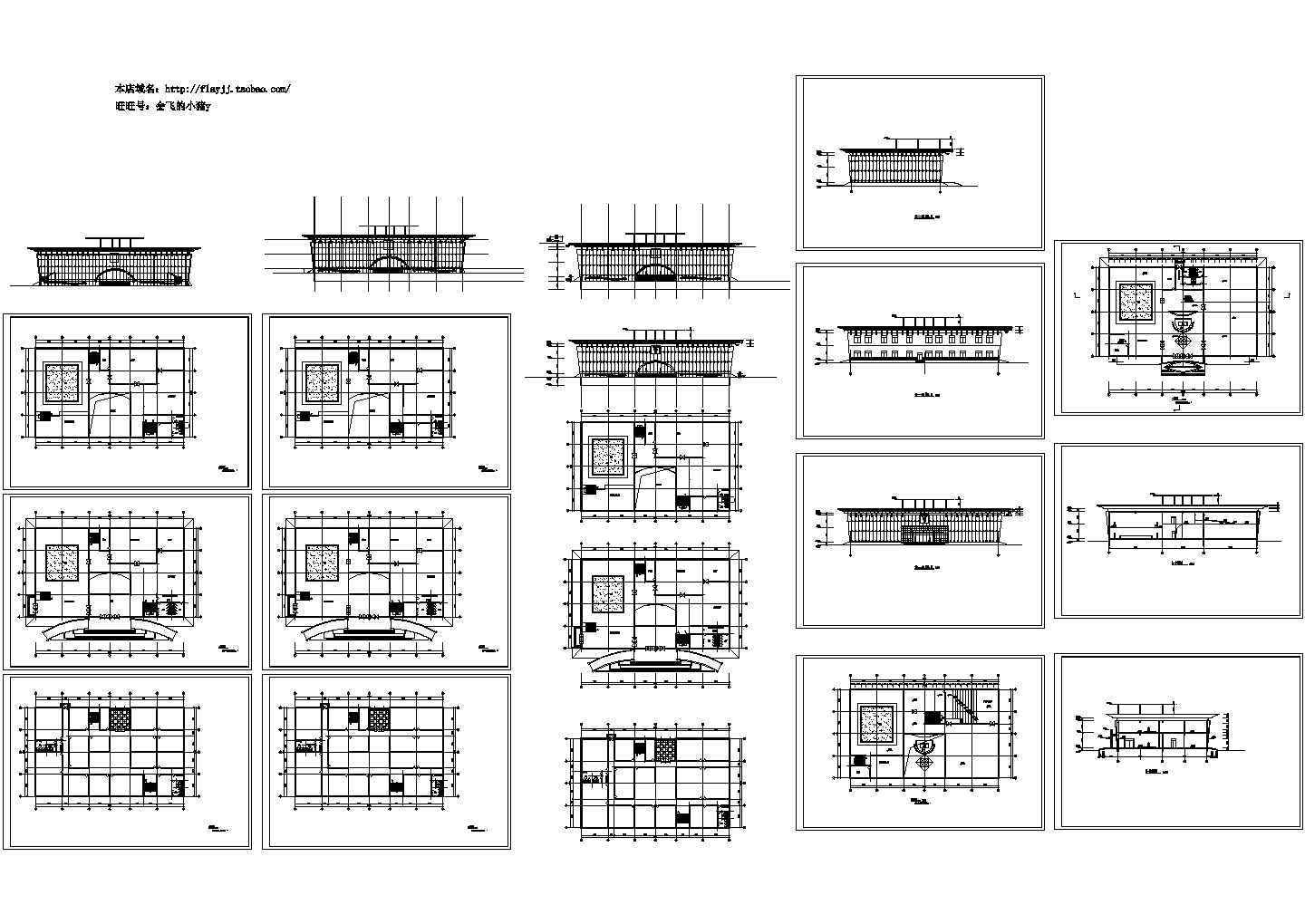 某3层5515.5平米城市展览馆建筑方案设计cad全套图【甲级院设计】