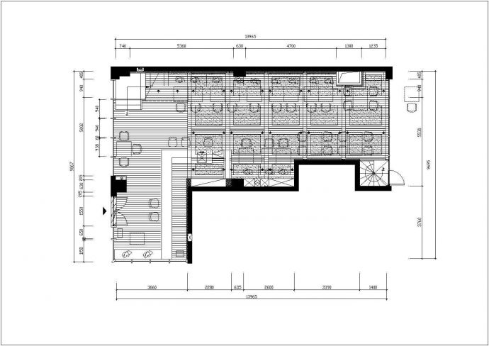 某二层西餐厅室内设计CAD节点完整平立面图纸_图1