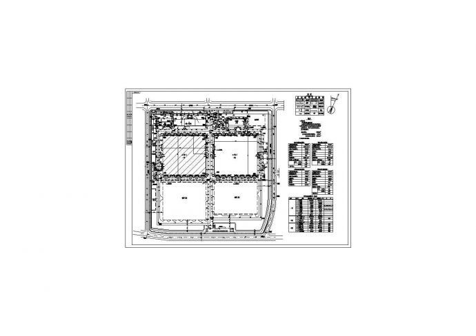 2万平二层东芝电梯厂房全套建筑施工cad图(含局部二层平面图)_图1