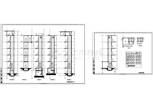 客货梯井道大样图1CAD施工图设计CAD施工图设计-图一