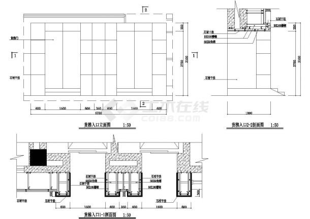 货梯入口立面图CAD施工图设计-图一