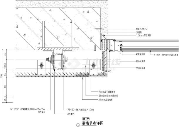 幕墙节点详图（三）CAD施工图设计-图一