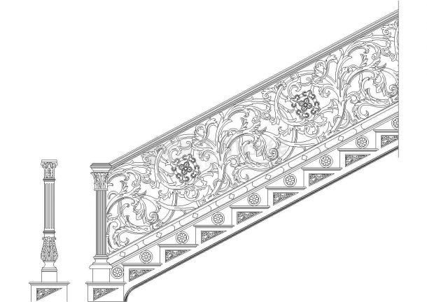 楼梯栏杆详图17CAD施工图设计-图一