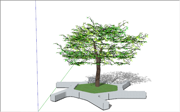 现代树池景观树木su模型-图二