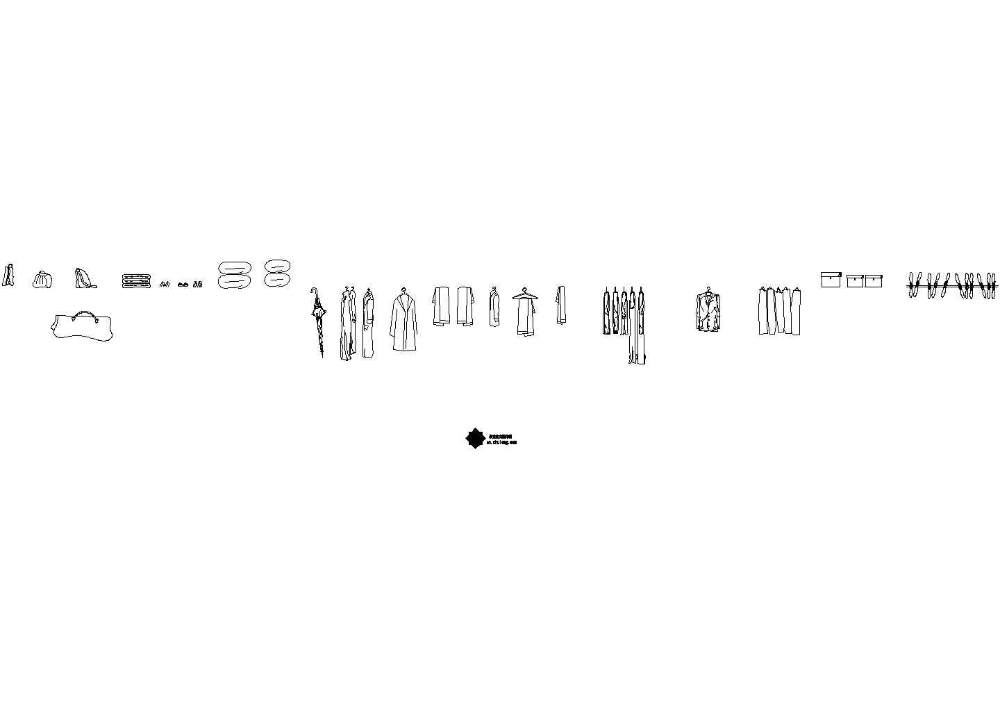 现代风格衣柜饰物CAD图块