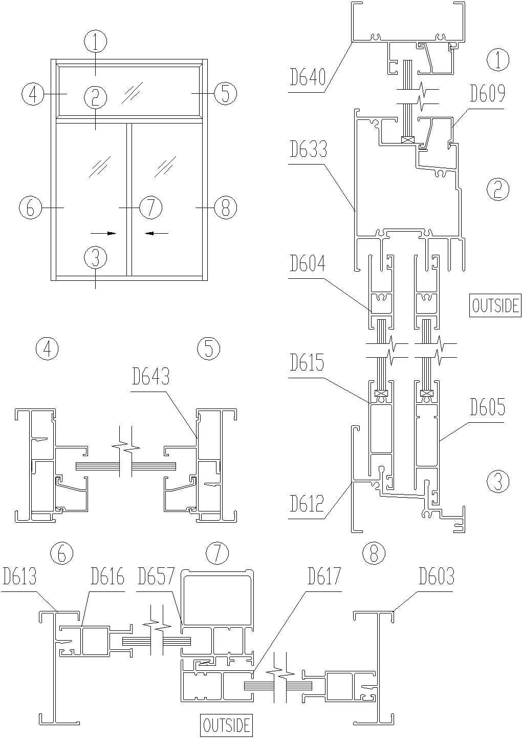 70-C系列推拉窗结构图2CAD施工图设计