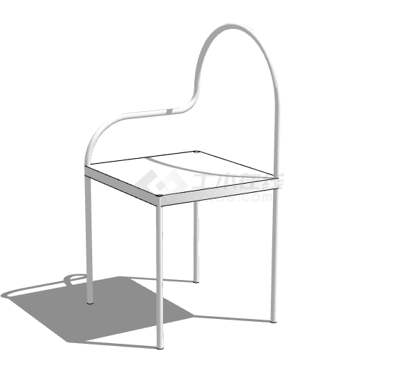 白色的椅子简约现代风格su模型-图二