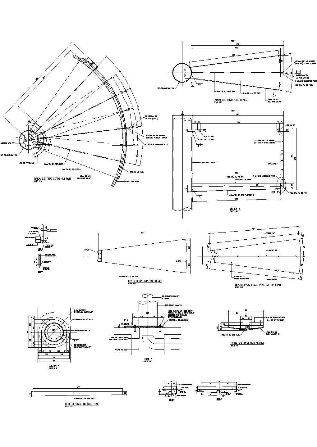 003-国外“钢螺旋楼梯”3CAD施工图设计