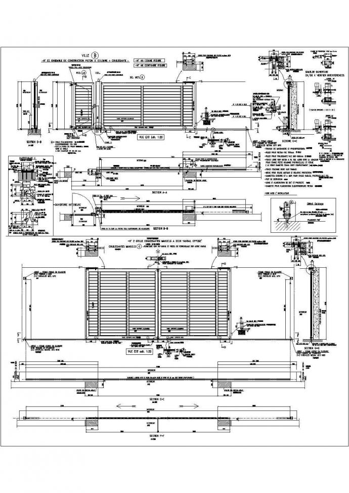 001-自动钢大门详图1CAD施工图设计_图1