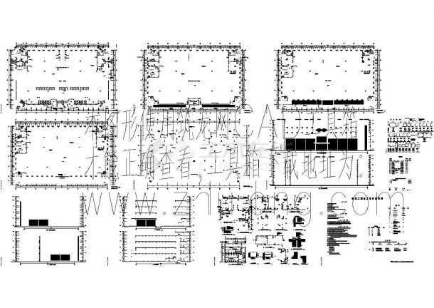 某四层超市建筑施工cad图（带效果图）-图一