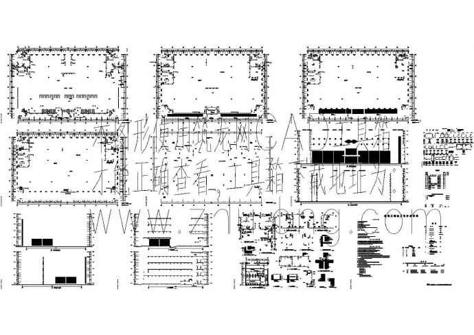 某四层超市建筑施工cad图（带效果图）_图1