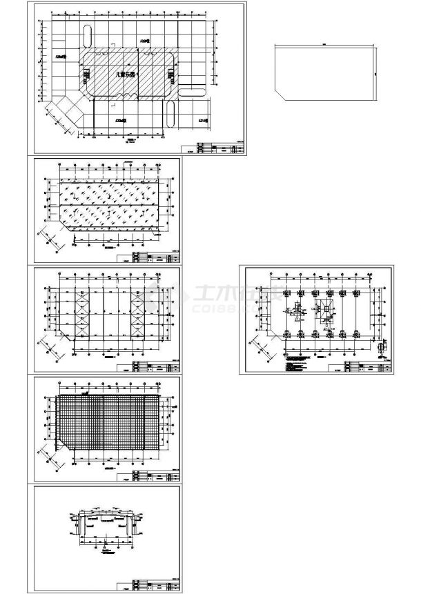 龙虾城儿童乐园钢结构施工CAD 图纸-图一