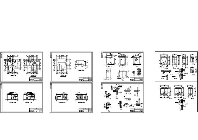 2层独栋别墅建筑施工CAD图纸_图1