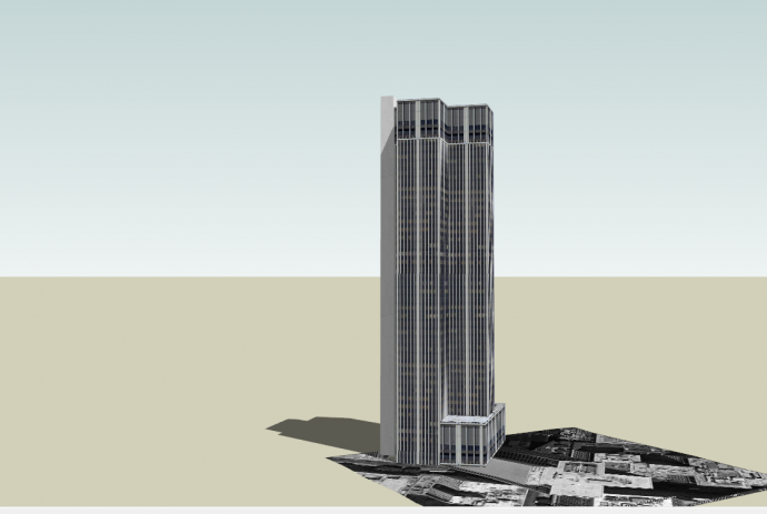城市现代新型经济国际大楼su模型_图1
