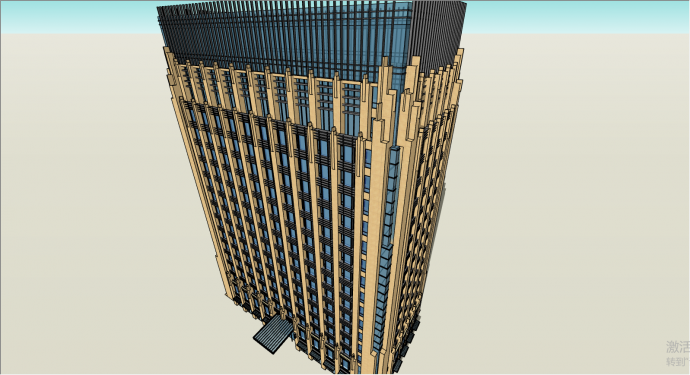 新古典大型办公楼su模型_图1
