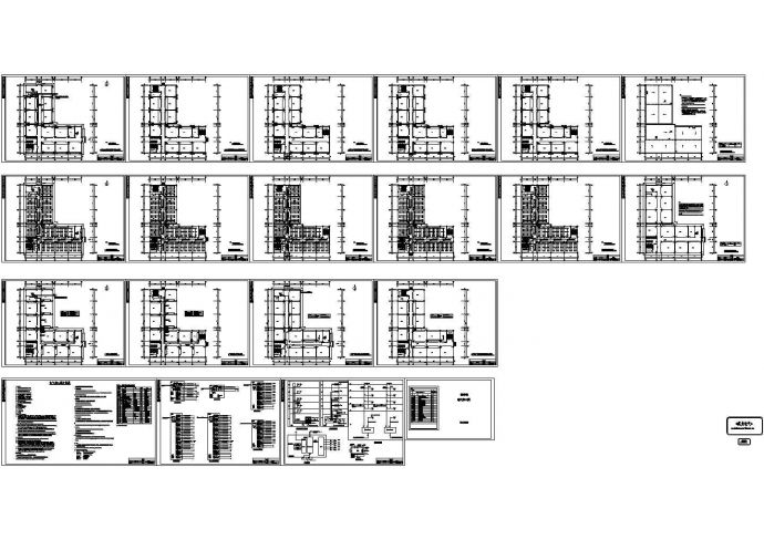 6000平方米五层学校教学楼电气施工cad图，共二十张_图1