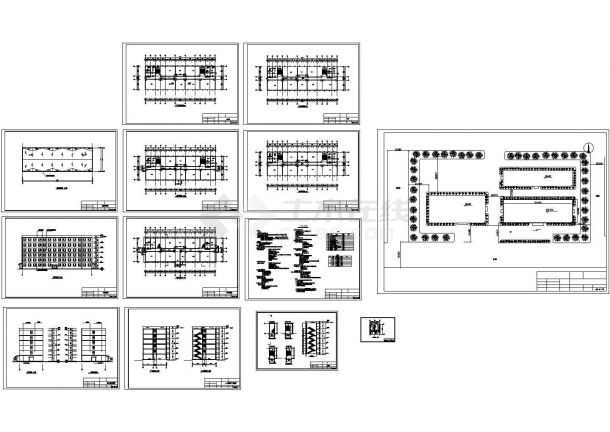5283平米某六层框架结构教学楼建筑施工cad图(含计算书，毕业设计)-图一