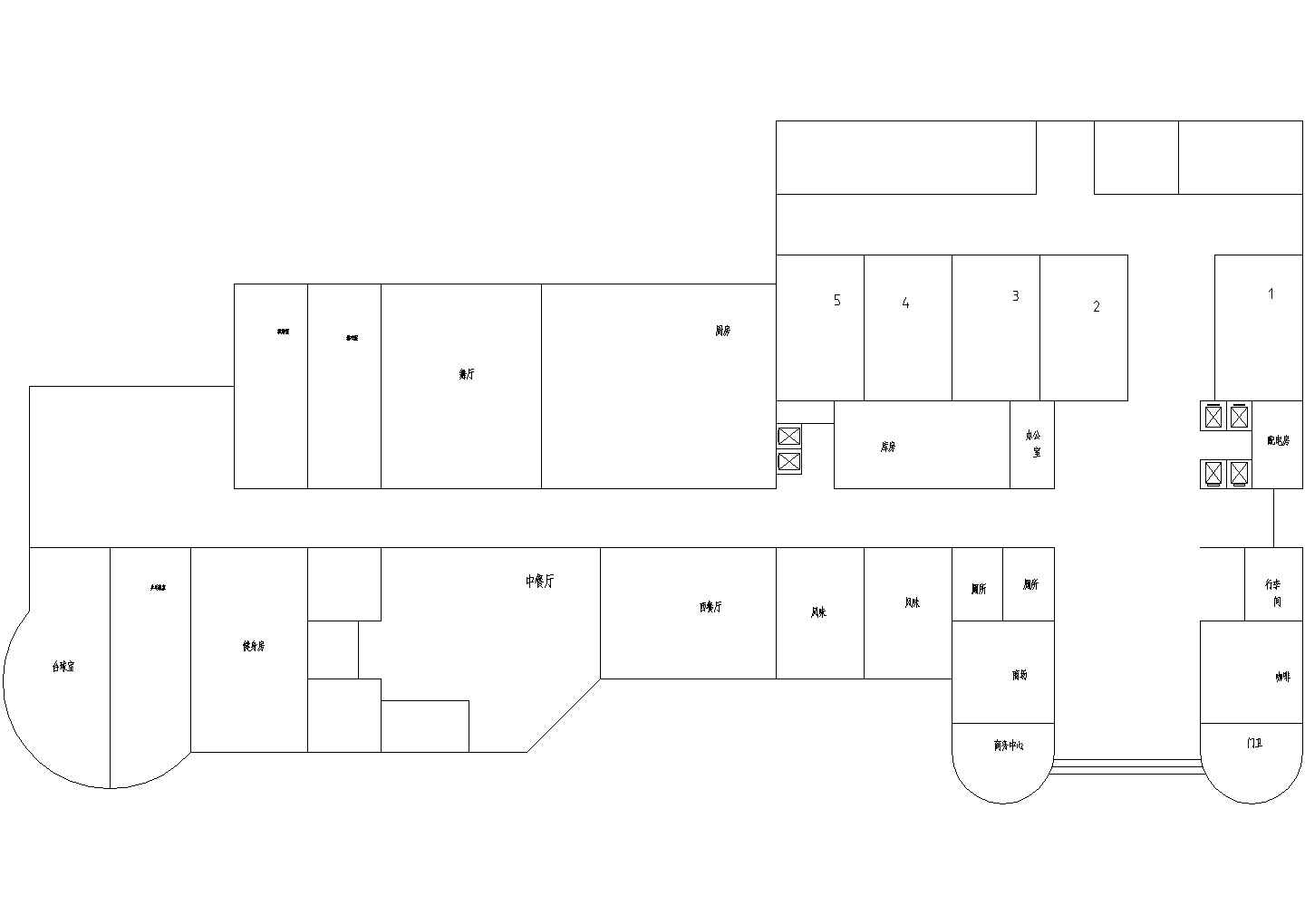 规模：100床旅馆方案设计CAD图纸