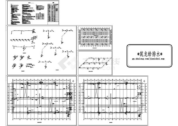 工业厂房给排水消防施工CAD图-图一