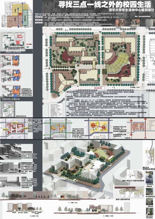 [方案][清华大学]校园规划及城市设计方案-第一组-图二