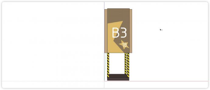 金色长方体电梯指示牌su模型_图1