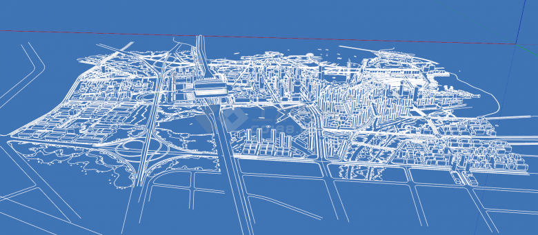 现代发达城市规划建筑su模型-图一