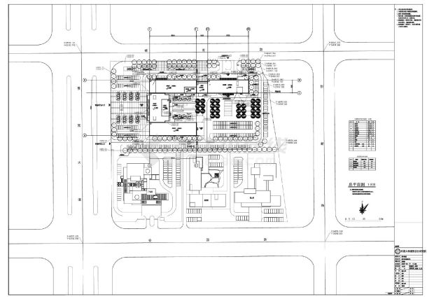 绵竹市行政服务中心办公楼-2总平面布置CAD图-图一
