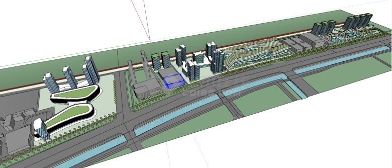 城市规划现代化建筑su模型-图二