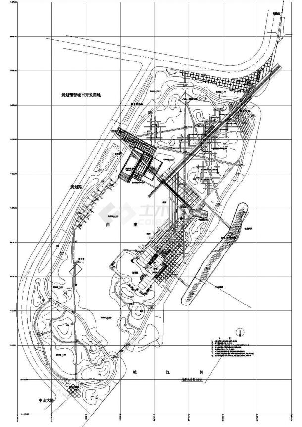 中山公园规划设计CAD施工图-图二