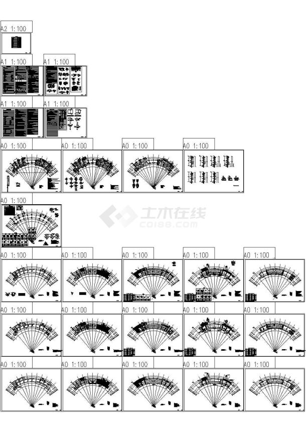 某悬挂楼板结构售楼部建筑、结构全套施工图-图二